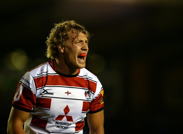 NEWCASTLE UPON TYNE, ENGLAND - OCTOBER 16: Billy Twelvetrees of Gloucester reacts during the Aviva Premiership match between Newcastle Falcons and Gloucester at Kingston Park on October 16, 2015 in Newcastle upon Tyne, England. (Photo by Nigel Roddis/Getty Images)