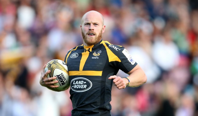LONDON, ENGLAND - AUGUST 28: Joe Simpson of Wasps breaks clear to score a try against Exeter Chiefs during the Singha Premiership Rugby 7's Series finals at Twickenham Stoop on August 28, 2015 in London, England. (Photo by David Rogers/Getty Images)