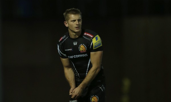 EXETER, ENGLAND - OCTOBER 24: Gareth Steenson of Exeter Chiefs lines up to kick a penalty during the Exeter Chiefs v London Irish Aviva Premiership Match at Sandy Park on October 24, 2015 in Exeter, England. (Photo by Getty Images)