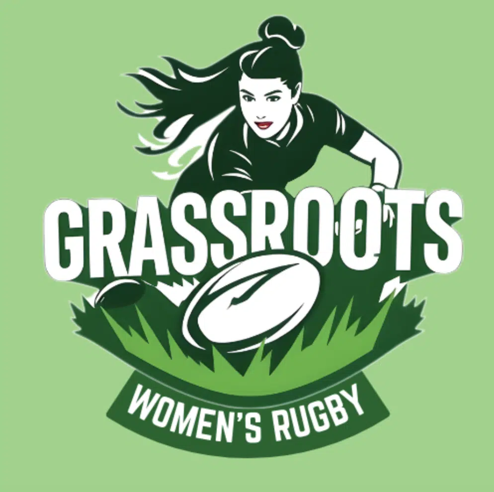 Logo for Grassroots Women's Rugby podcast